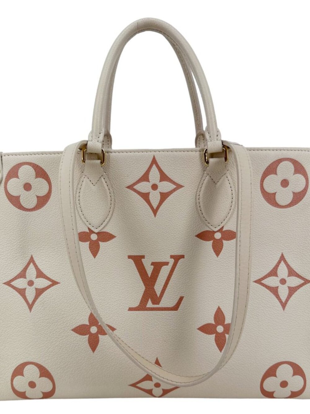Louis Vuitton  Onthego MM Giant Monogram Empreinte Leather Tote Bag Bicolor